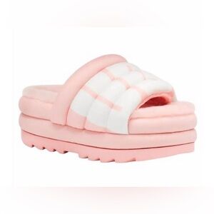 UGG Maxi Slide Logo Pink Scallop Size 9